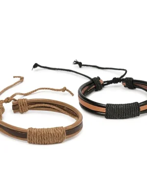 Pulsera bicolor marrón y negra